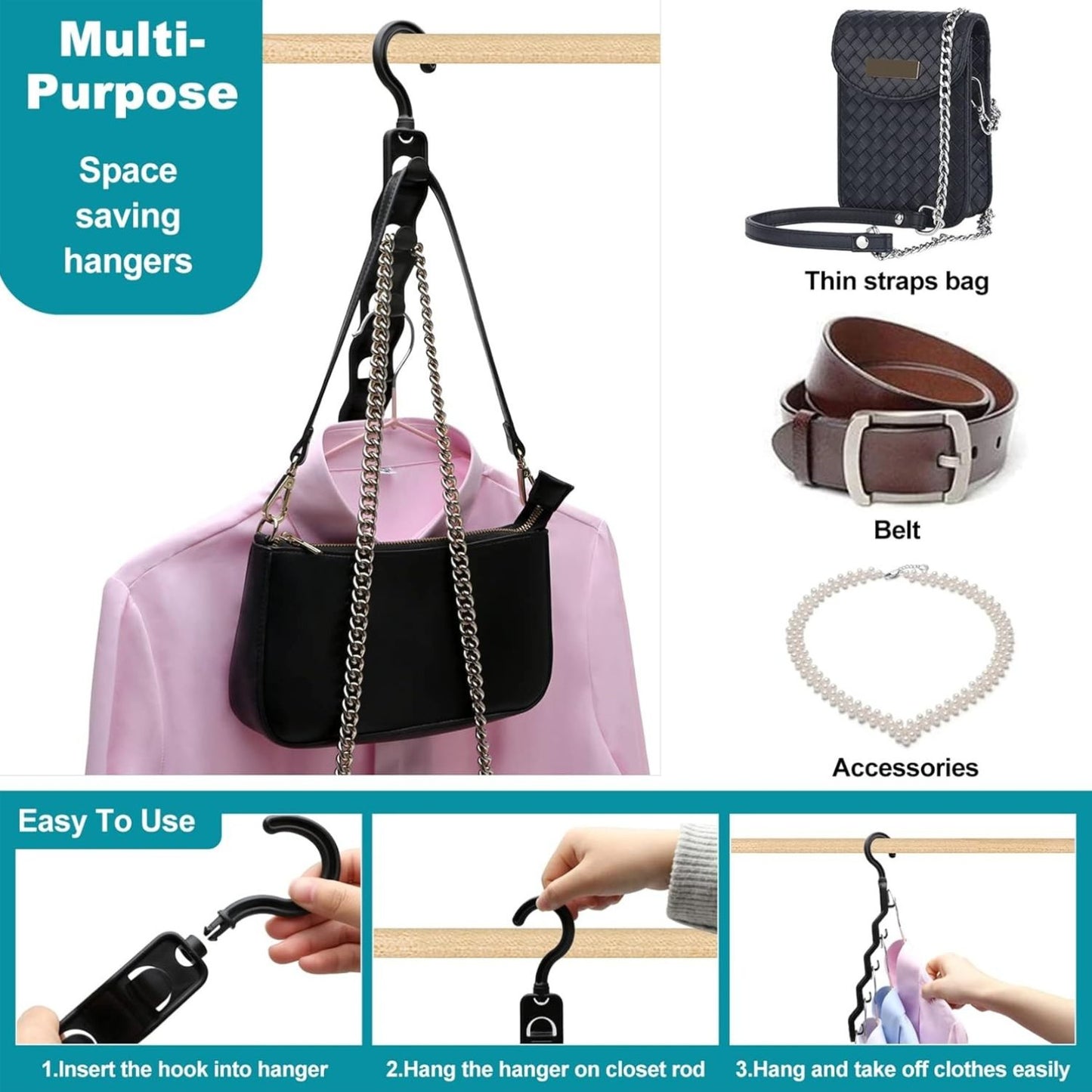 Home Collection Upgraded Closet Organizer Space Saving Clothes Hangers