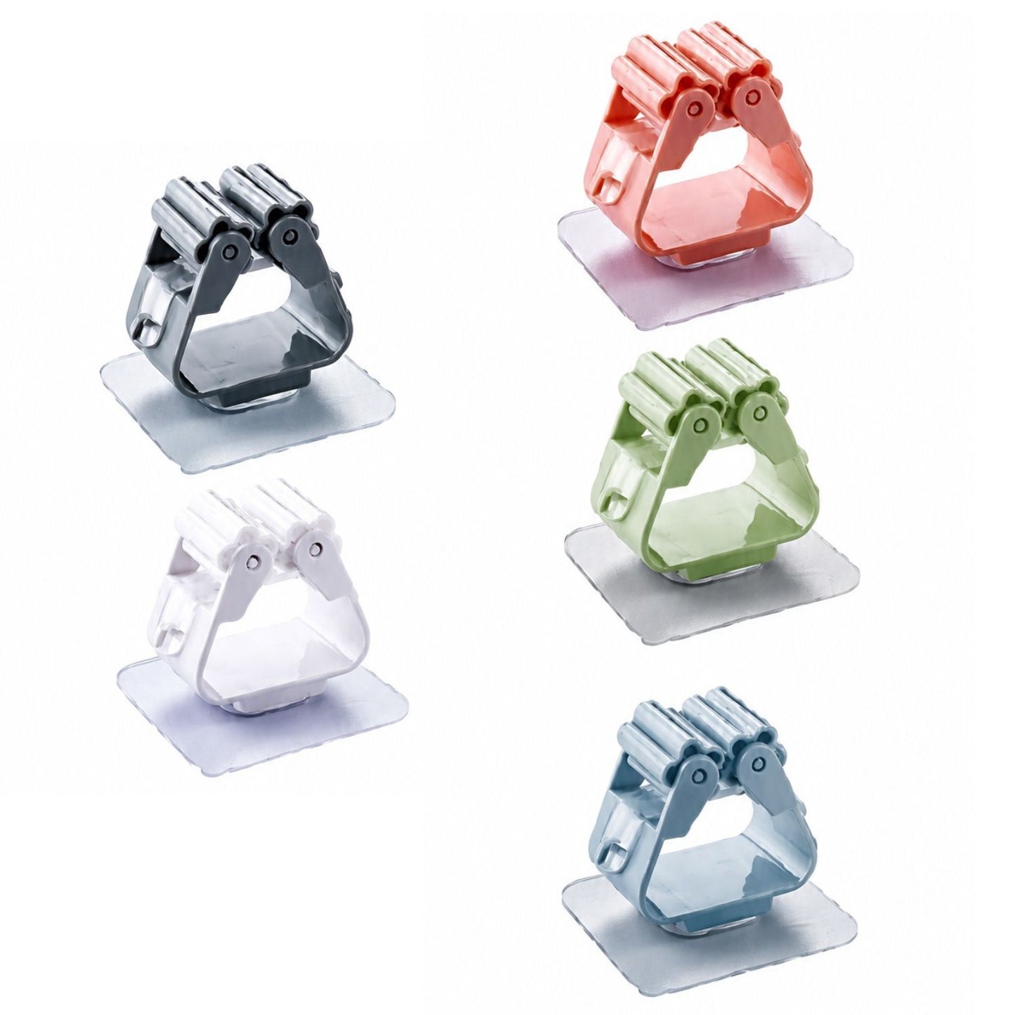 Home Collection Pack of 5 Broom Mop Holders Wall Mount