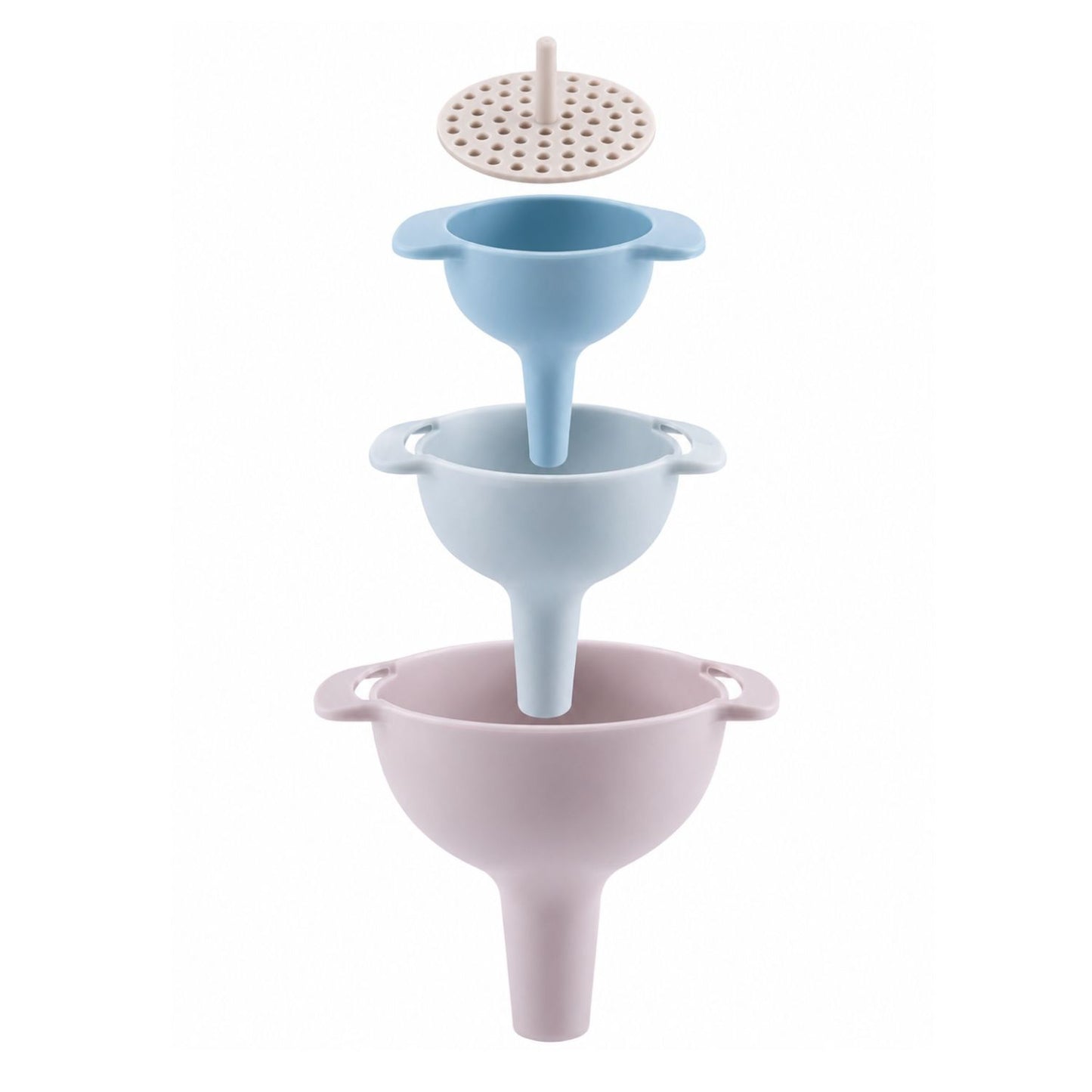 Home Collection Pack of 3 Kitchen Funnel Set with Detachable Strainer