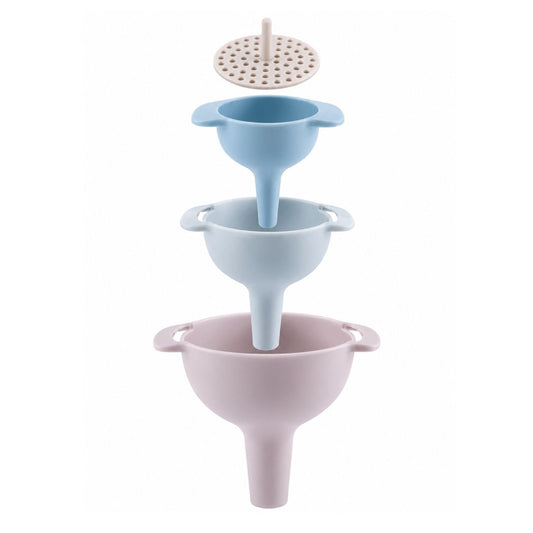 Home Collection Pack of 3 Kitchen Funnel Set with Detachable Strainer