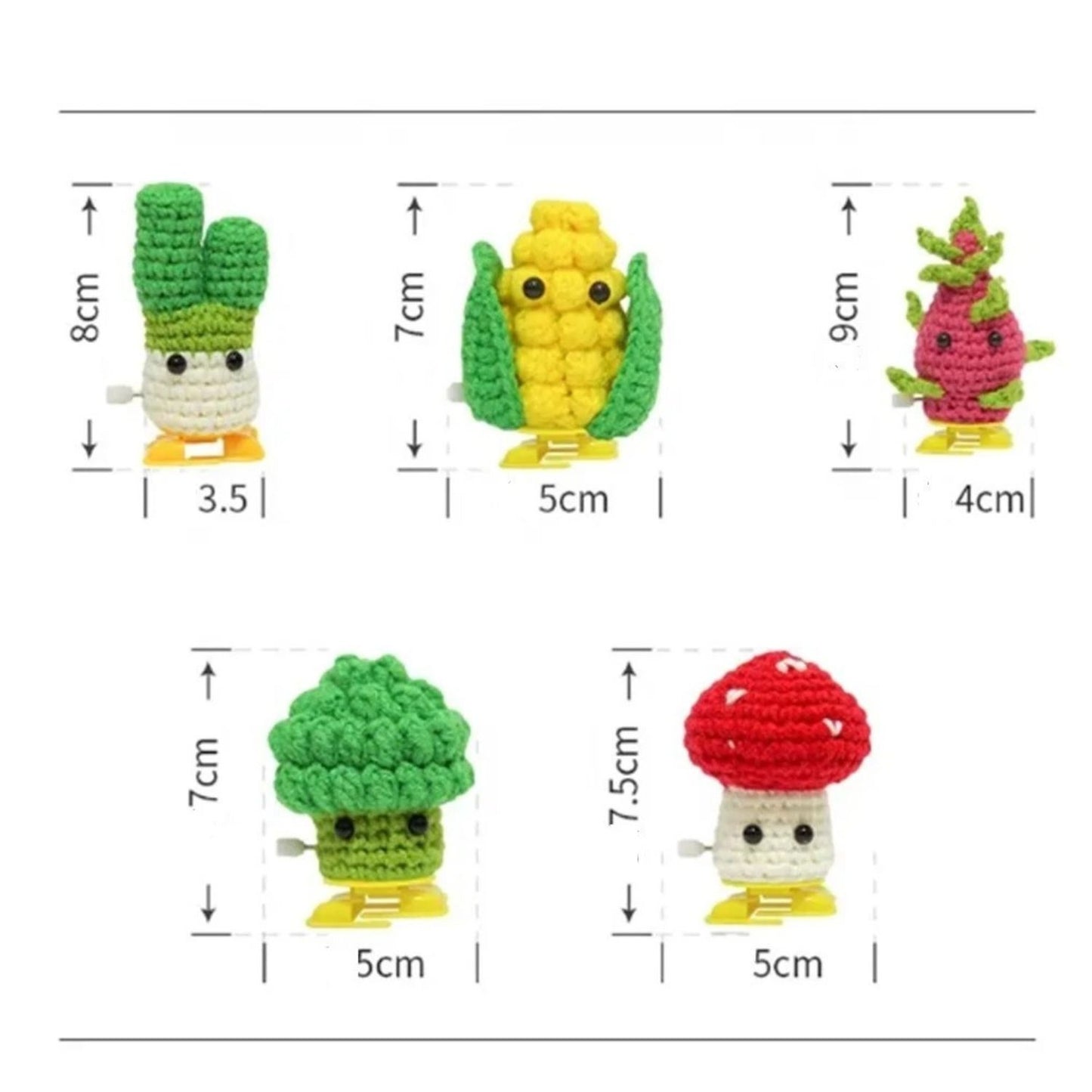 Home Collection Pack of 5 Puff Vegetable Crochet Kit for Beginners