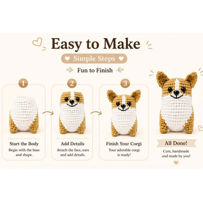 Home Collection Corgi Crochet Kit for Beginners