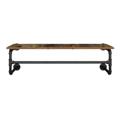 Home Collection Industrial Pipe Wall Mounted Clothes Rack with Top Shelf