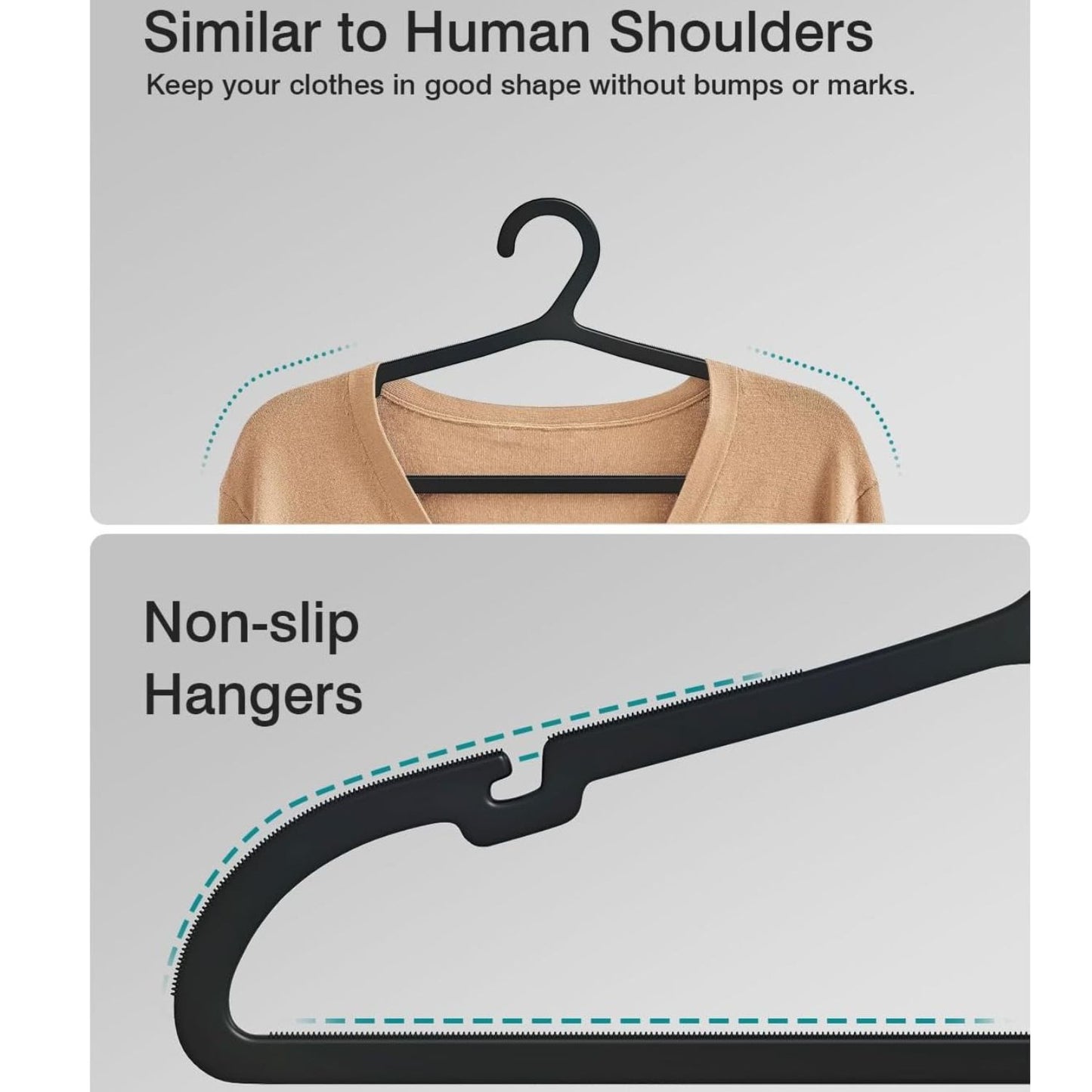 Home Collection 80 Pack Non-Slip Plastic Clothes Hangers