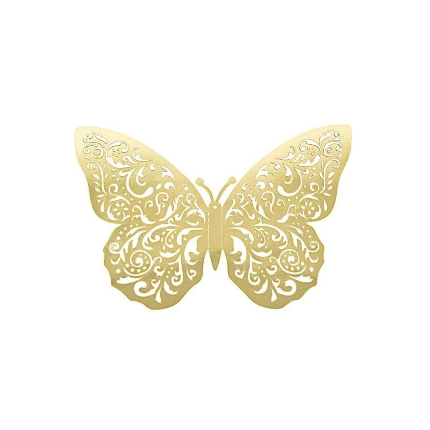10Pcs Gold Metallic 3D Butterfly Wall Decals