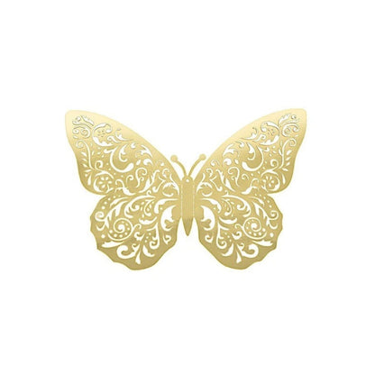 10Pcs Gold Metallic 3D Butterfly Wall Decals