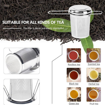 Home Collection Stainless Steel Tea Infuser with Lid and Folding Handle