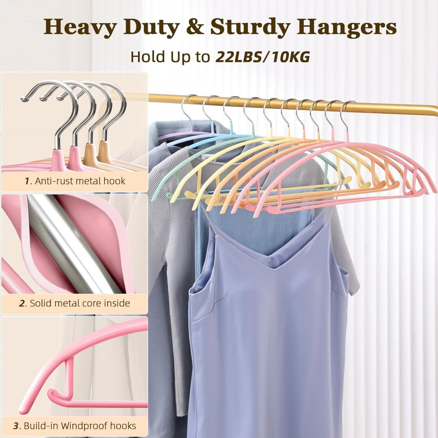 Home Collection Non-Slip Wide Sweater Hangers No Shoulder Bump 16.5 Inch