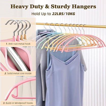 Home Collection Non-Slip Wide Sweater Hangers No Shoulder Bump 16.5 Inch