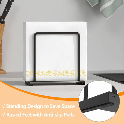 Home Collection Metal Standing Napkin Holder for Table and Kitchen Countertop