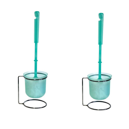 Home Collection Pack of 2 Standing Toilet Brush Set with Compact Holder