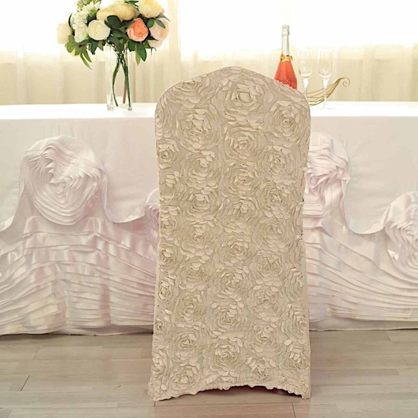 Home Collection 10Pcs Satin Rosette Stretch Chair Covers