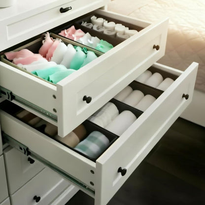 Home Collection Collapsible Sock Drawer Organizer Fabric Storage Bins