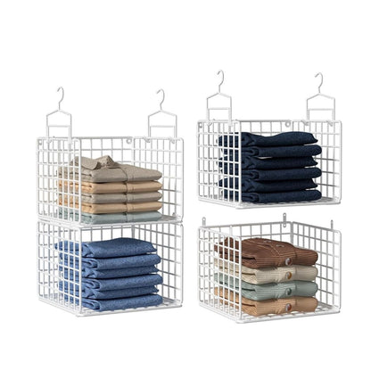 Home Collection 4-Tier Metal Hanging Closet Organizer with Hooks
