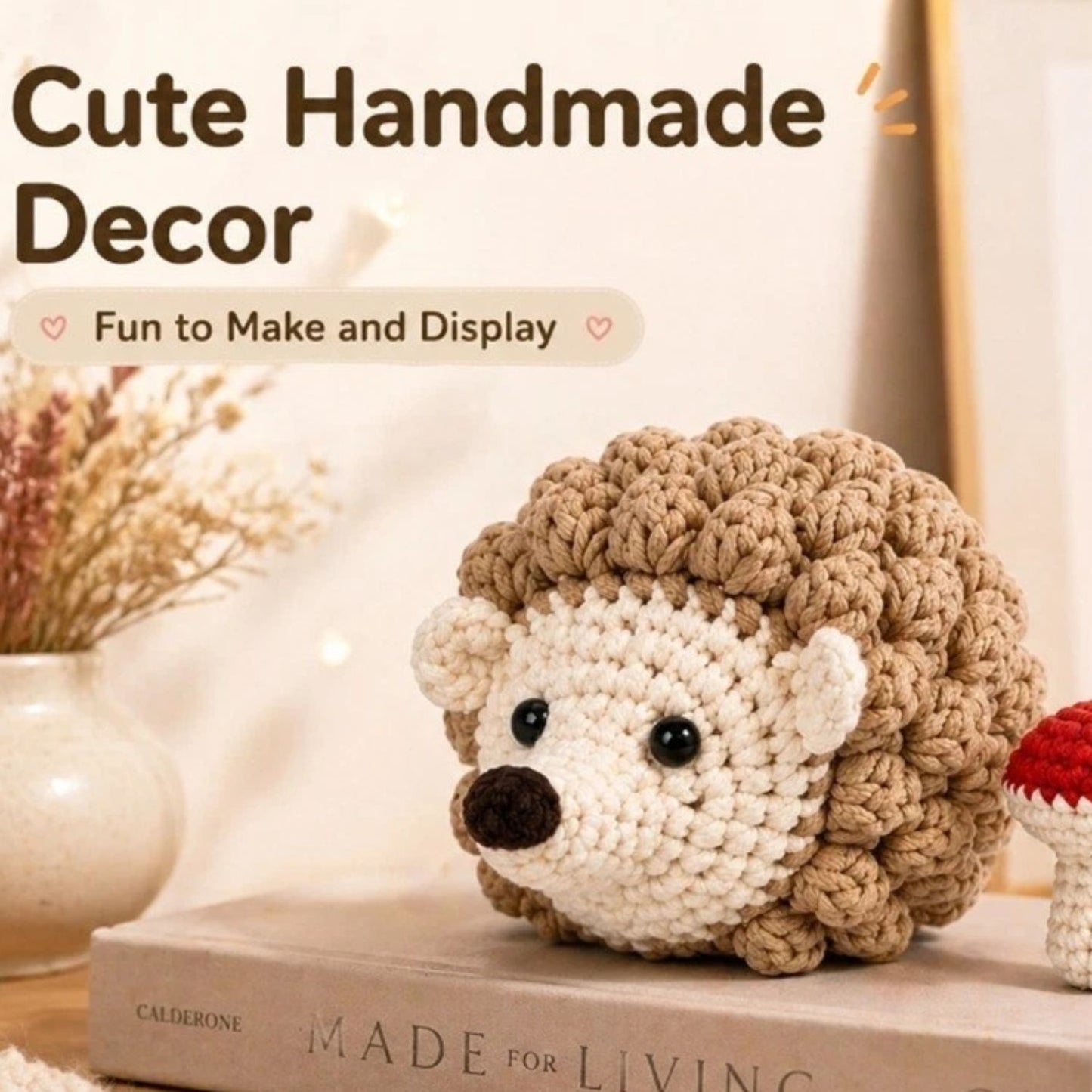 Home Collection Hedgehog Mushroom Crochet Kit for Beginners