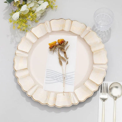 Home Collection 6-Pack Round Scalloped Trim Charger Plates 13"