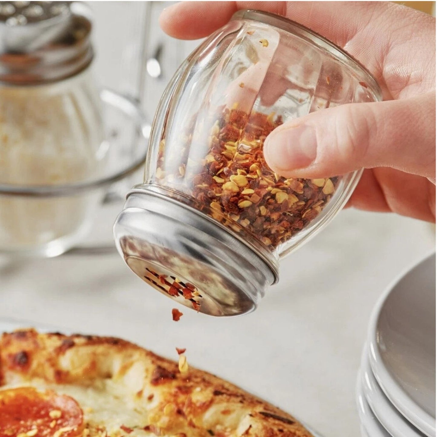 Home Collection 6 oz Glass Cheese and Pepper Shakers