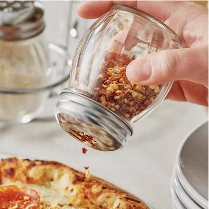 Home Collection 6 oz Glass Cheese and Pepper Shakers