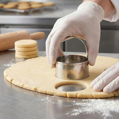 Home Collection Pack 3 Stainless Steel Round Biscuit Cutter Set with Handles Assorted Sizes