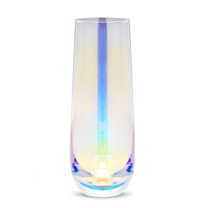 Home Collection 4Pcs Iridescent Stemless Champagne Flutes