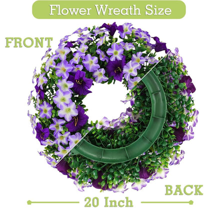 Home Collection Summer Silk Floral Wreath for Front Door 20 Inch