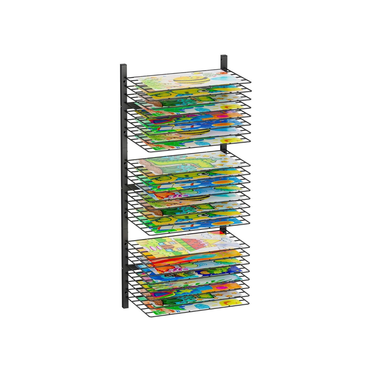 Home Collection Wall Mounted Metal Art Drying Rack with Removable Shelves