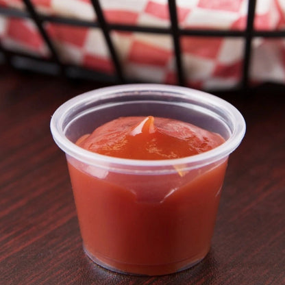 Home Collection 1 oz Clear Plastic Disposable Portion Cups with Lids