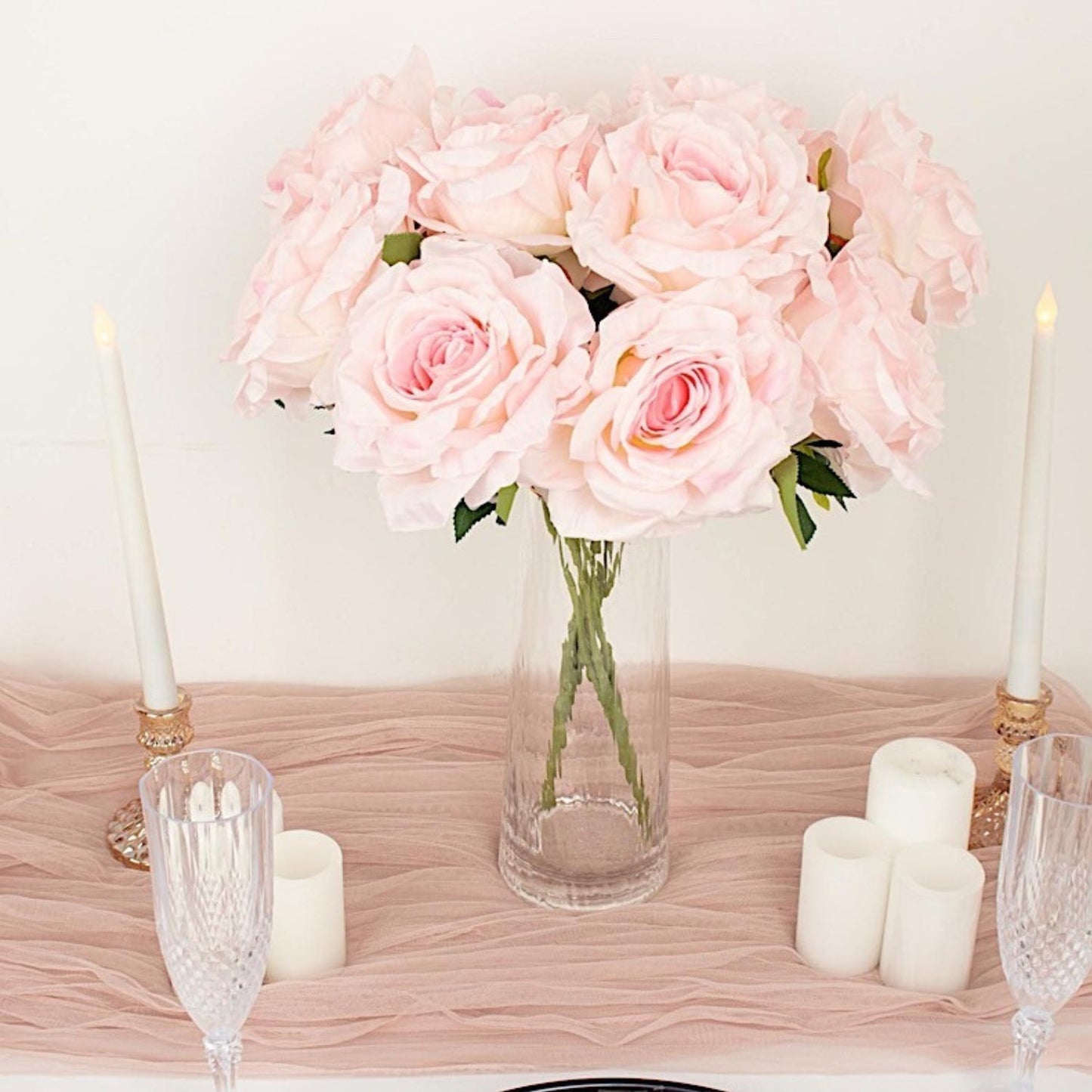 Home Collection 2 Bushes 17" Premium Silk Roses
