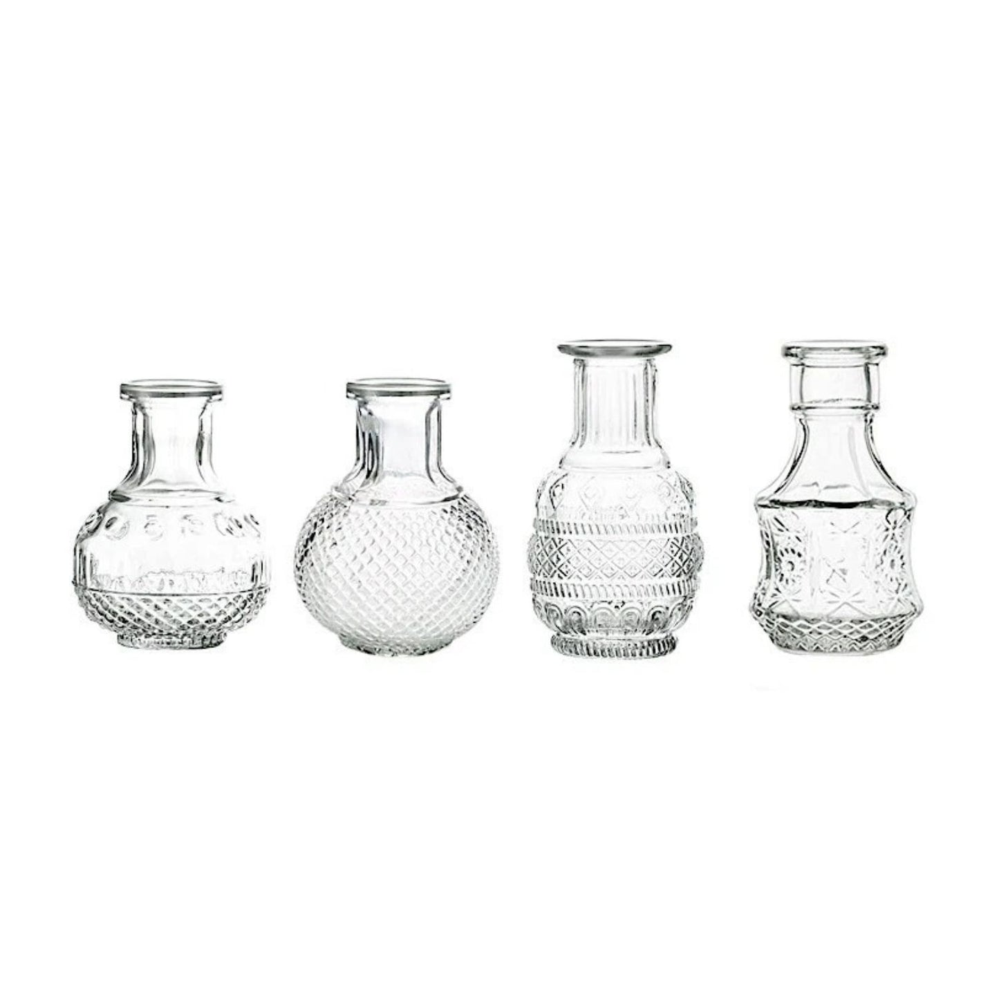 4PCS Clear Glass Flower Vases