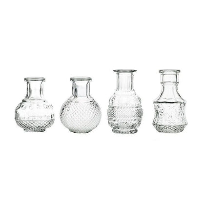 4PCS Clear Glass Flower Vases