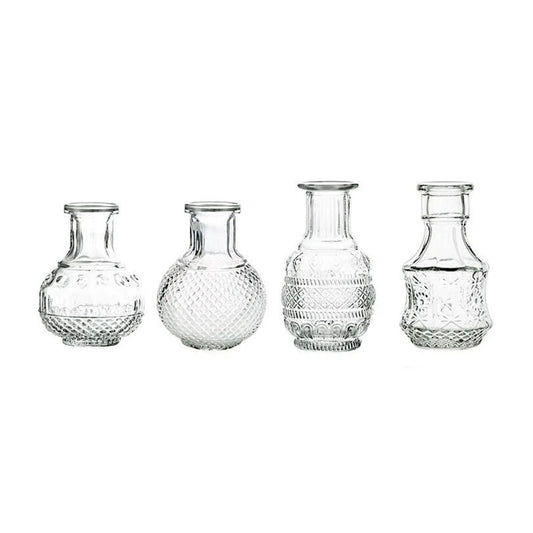 4PCS Clear Glass Flower Vases
