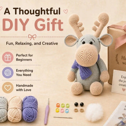 Home Collection Reindeer Crochet Kit for Beginners