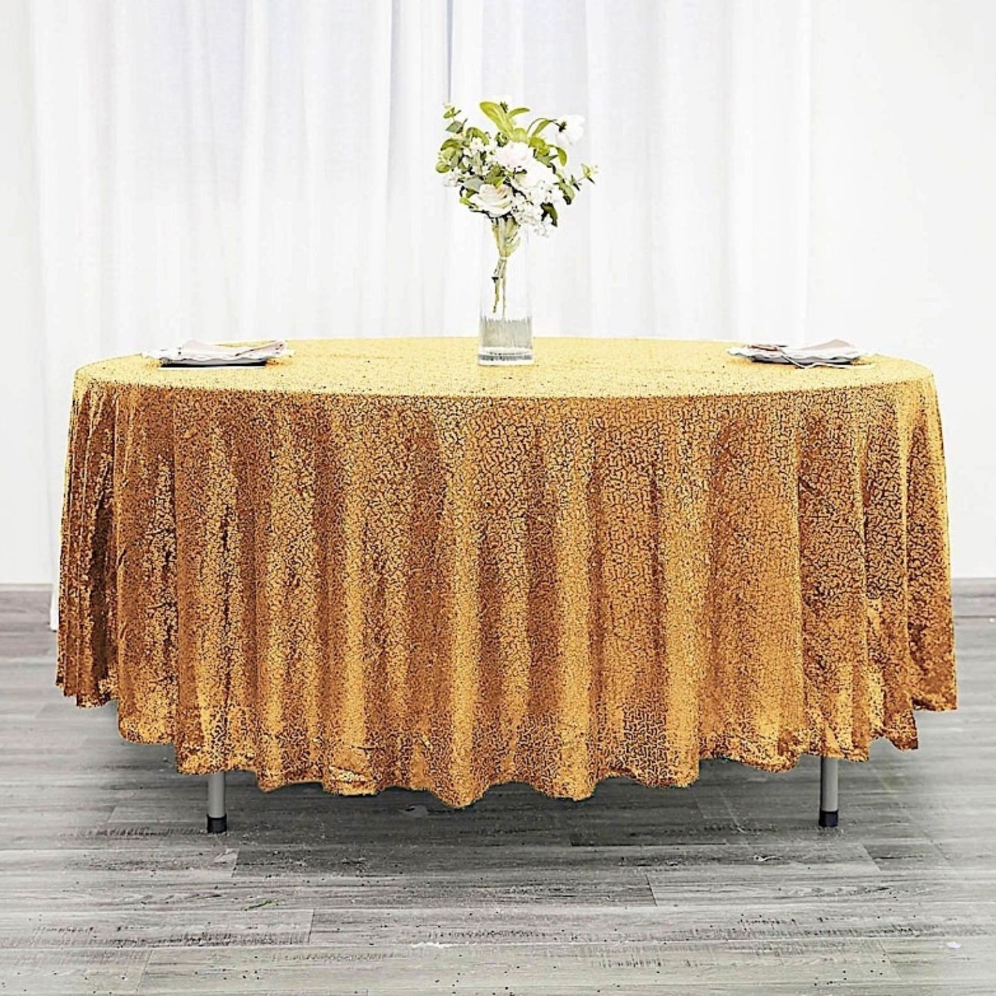 Home Collection Round Sequined Tablecloth 108 Inch
