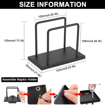 Home Collection Freestanding Modern Metal Napkin Holder for Table
