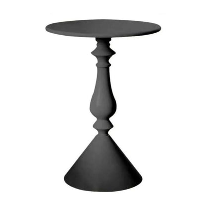 Home Collection Metal Small End Table Vintage Matte Black Round Side Table