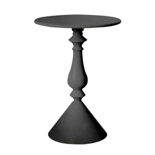 Home Collection Metal Small End Table Vintage Matte Black Round Side Table
