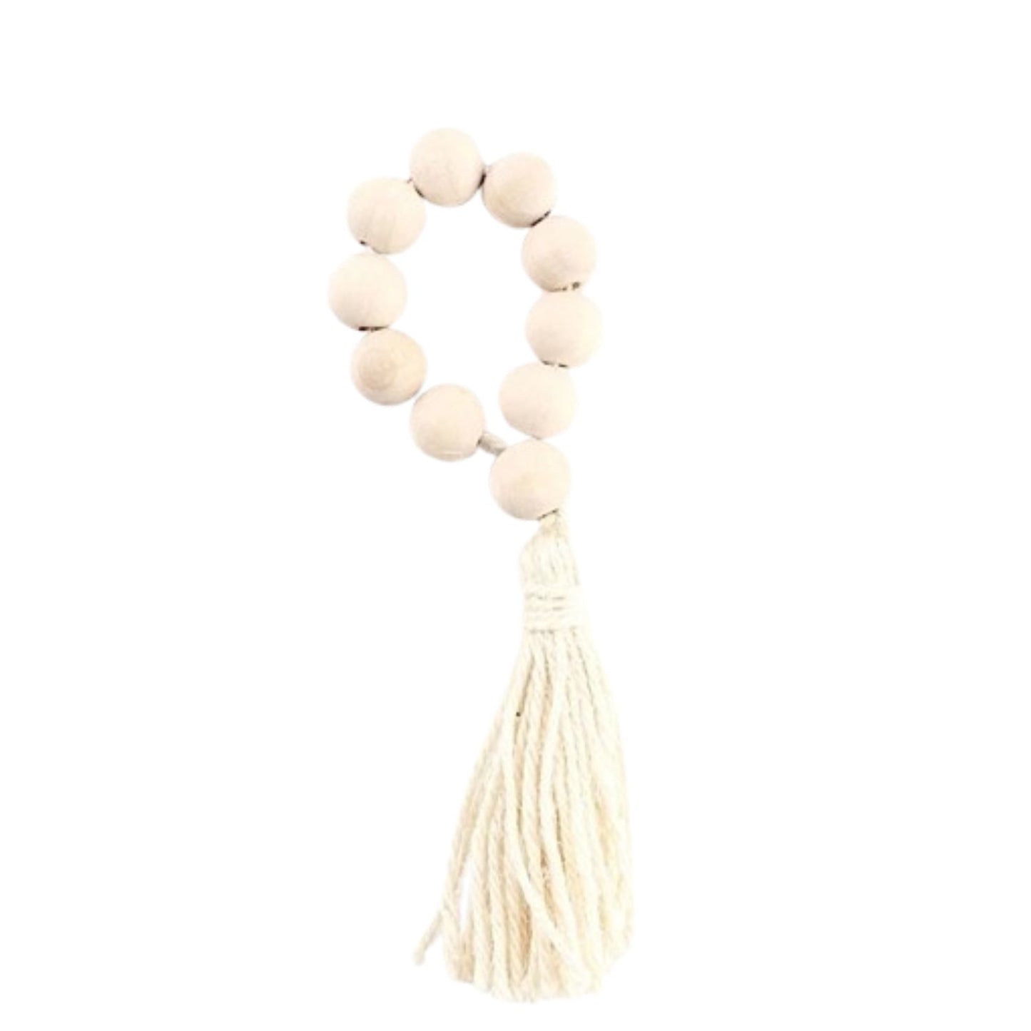 Home Collection 4-Pack Cream Round Wood Bead Napkin Rings