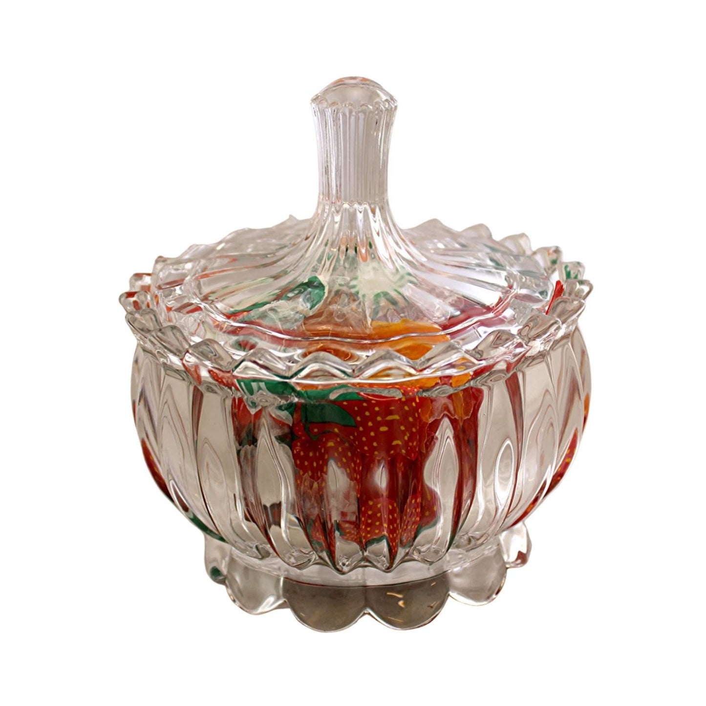 Home Collection Large Round Glass Candy Bowl with Lid