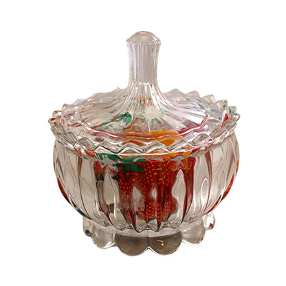 Home Collection Large Round Glass Candy Bowl with Lid