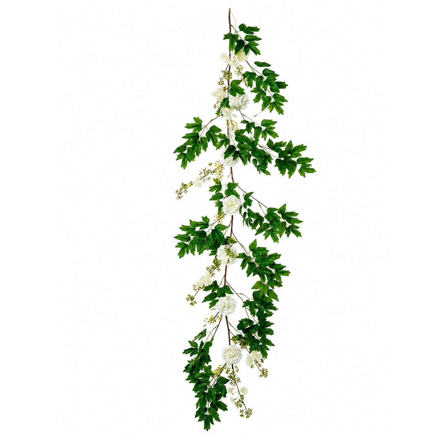 Home Collection Silk Peony Flower Garland with Leaves 6FT