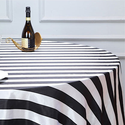 Home Collection Round Striped Satin Tablecloth 120"
