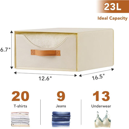 Home Collection Stackable Closet Storage Drawers with Clear Window 16.5 Inch