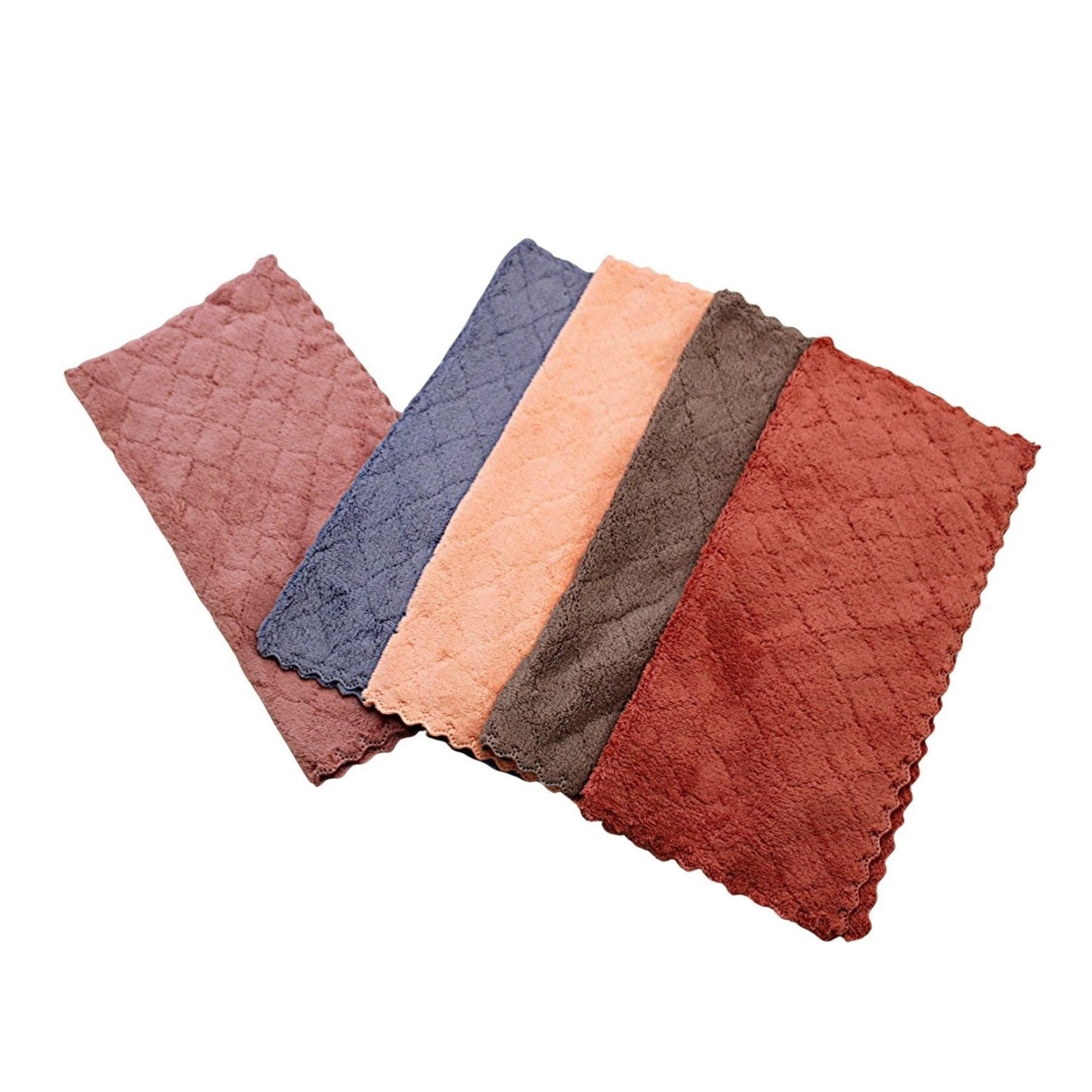 Home Collection Pack of 5 Microfiber Cleaning Cloths 11.5x11.5 Solid