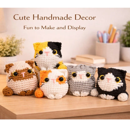 Home Collection Pack of 5 Cats Crochet Kit for Beginners