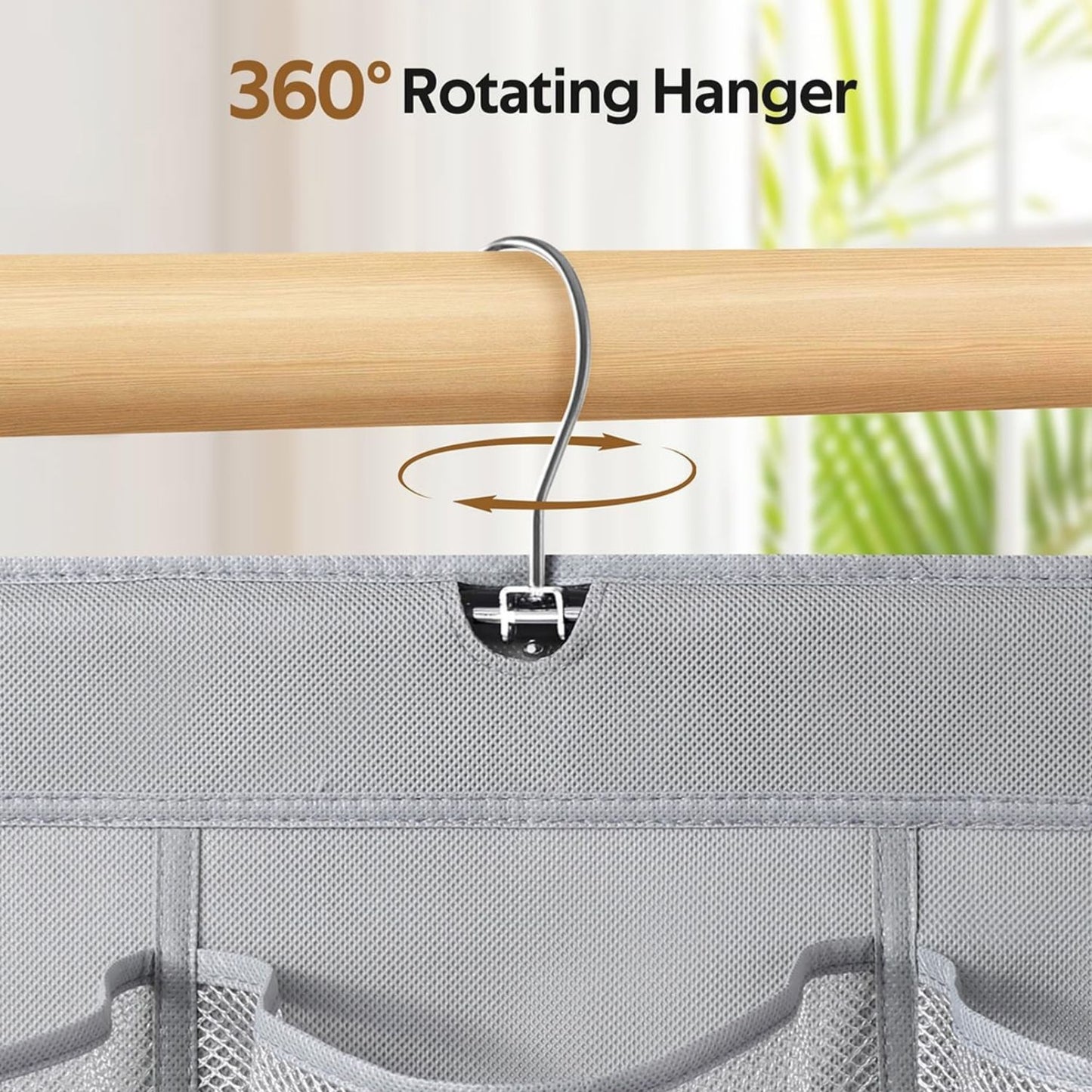 Home Collection 30 Pocket Dual-Sided Hanging Shoe Organizer with Rotating Hanger for Closet