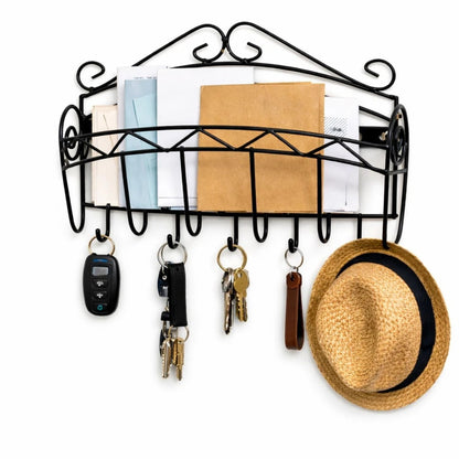 Home Collection Black Wrought Iron Wall Key Rack