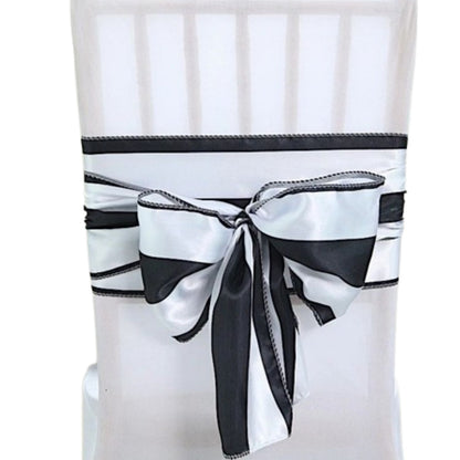 Home Collection 10Pcs Satin Stripe Chair Sashes