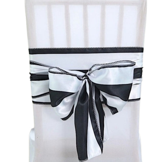 Home Collection 10Pcs Satin Stripe Chair Sashes