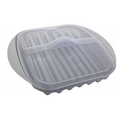 Home Collection Microwave Bacon Sausage and Poultry Cooking Tray with Splatter Lid