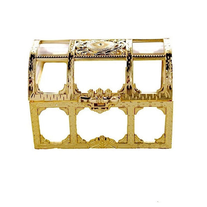 Home Collection 24-Pack 2.5" Mini Treasure Chest Favor Boxes Clear and Gold